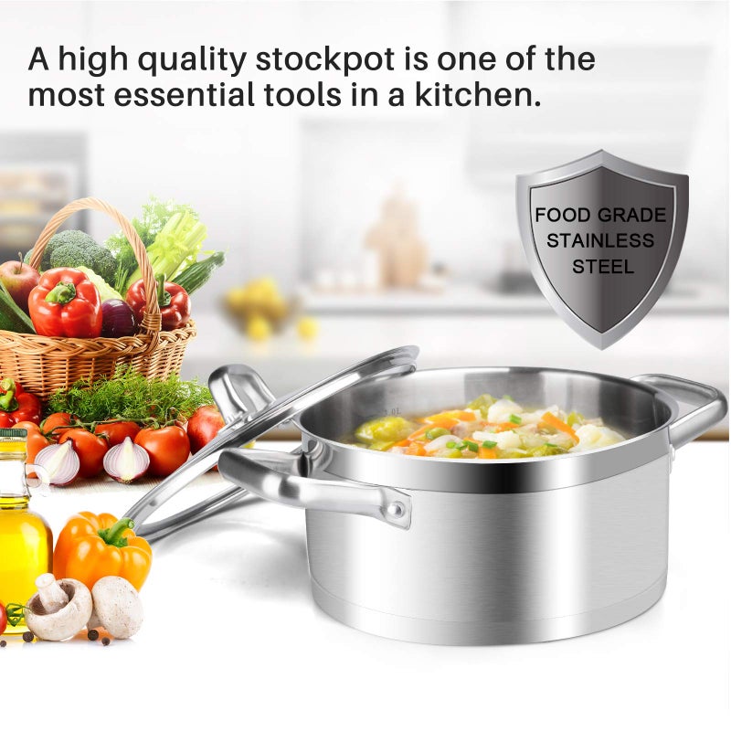 Duxtop Professional Stainless Steel Cookware Induction Ready Impact-bonded Technology (4.2Qt Stockpot) - Image 4